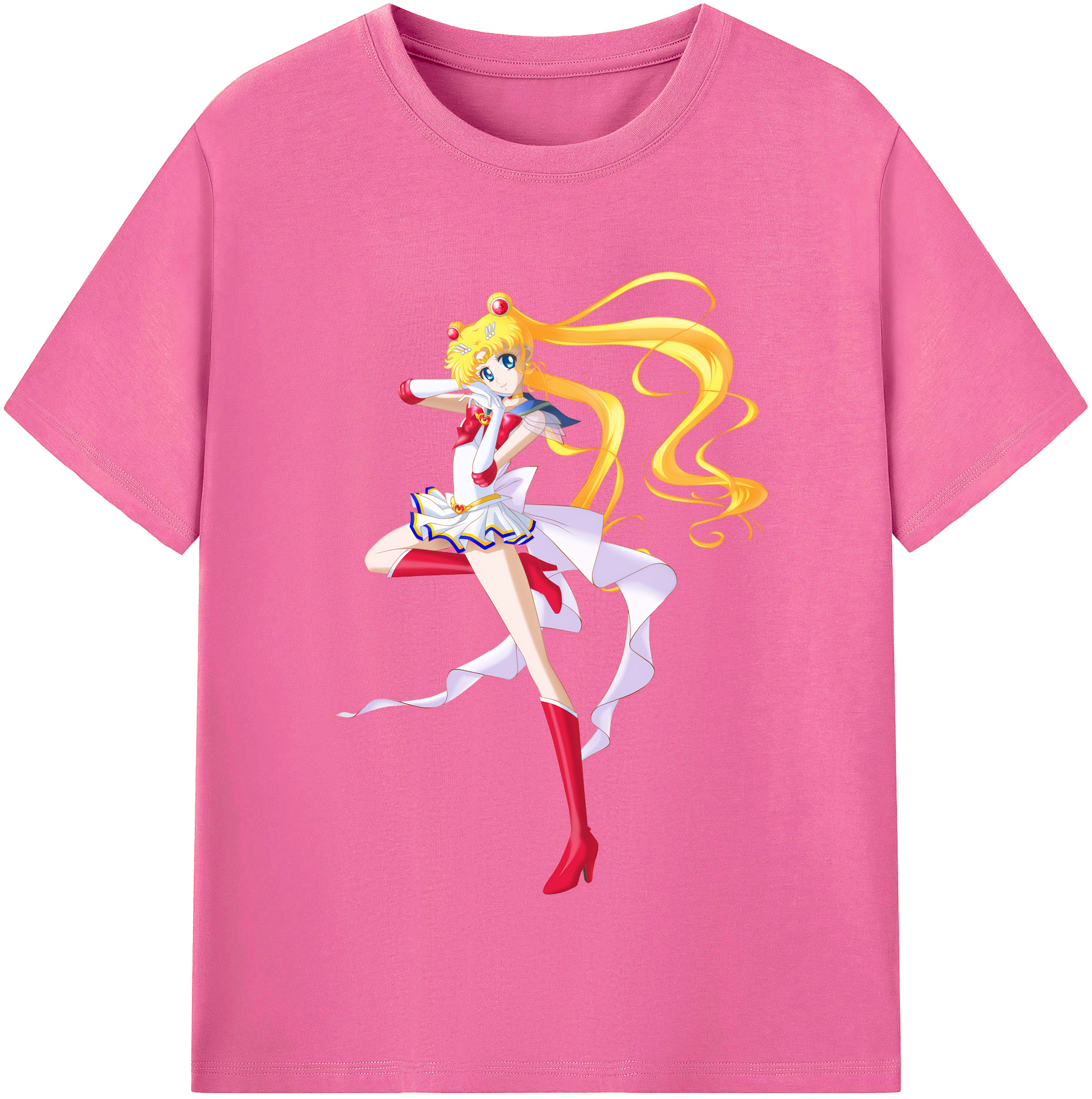 （画像用） 美少女戦士セーラームーン 月野 うさぎ つきの うさぎ Sailor Moon Tsukino Usagi レディースカジュアルプリントTシャツ（綿100％）
